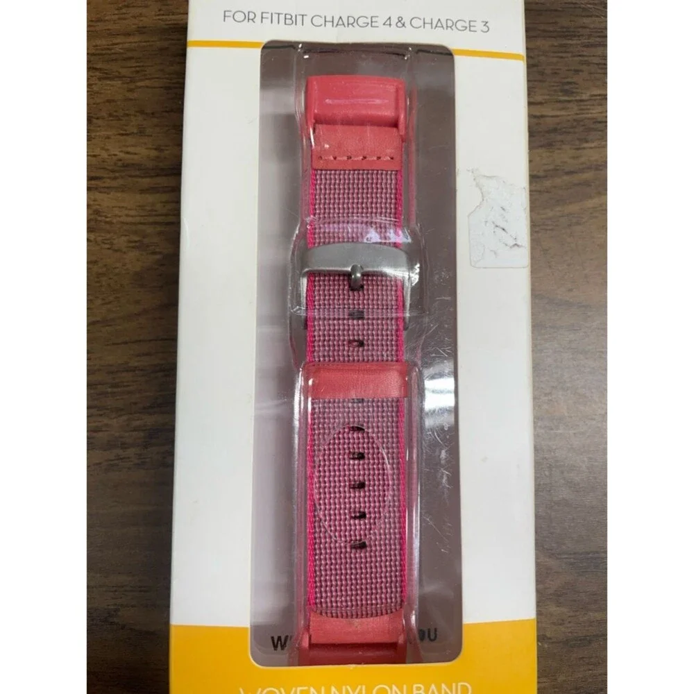 fitbit Pink Woven Nylon Replacement Band